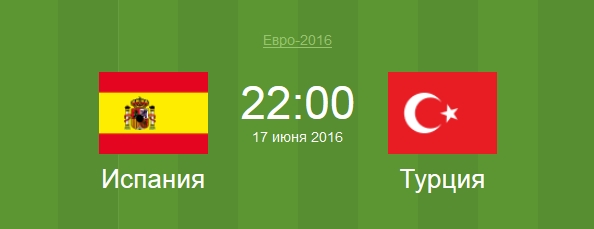 Футбол Испания - Турция Евро 2016 матч Испания - Турция